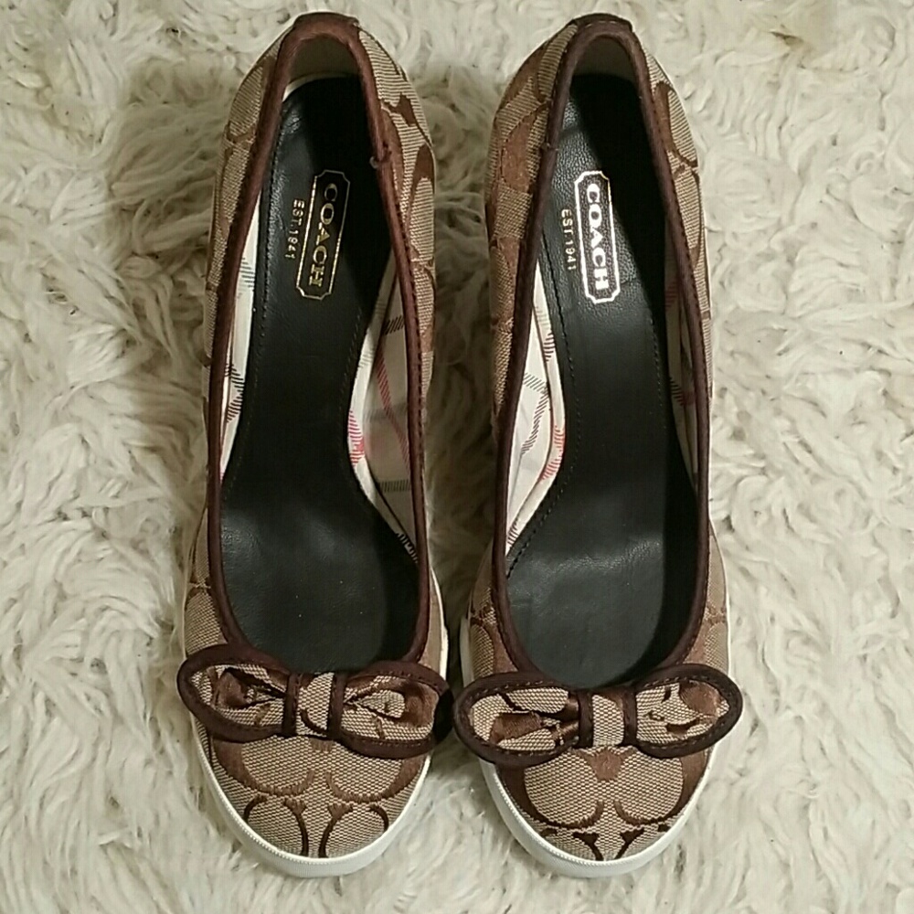 Coach monogram wedges